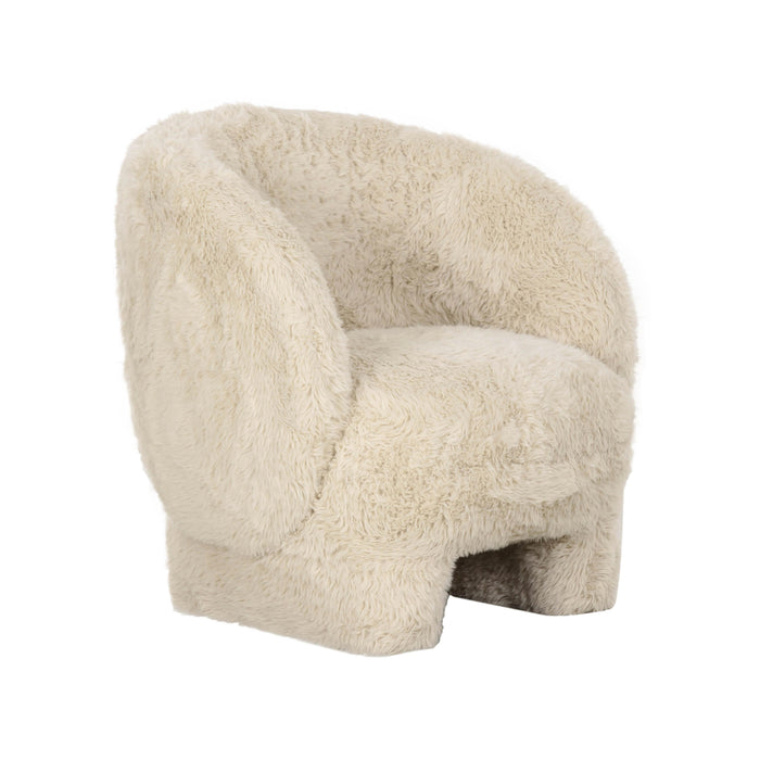Kiki Natural Vegan Shearling Accent Chair - Home And Beyond