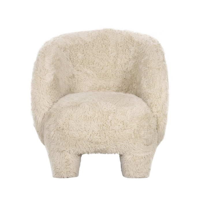 Kiki Natural Vegan Shearling Accent Chair - Home And Beyond