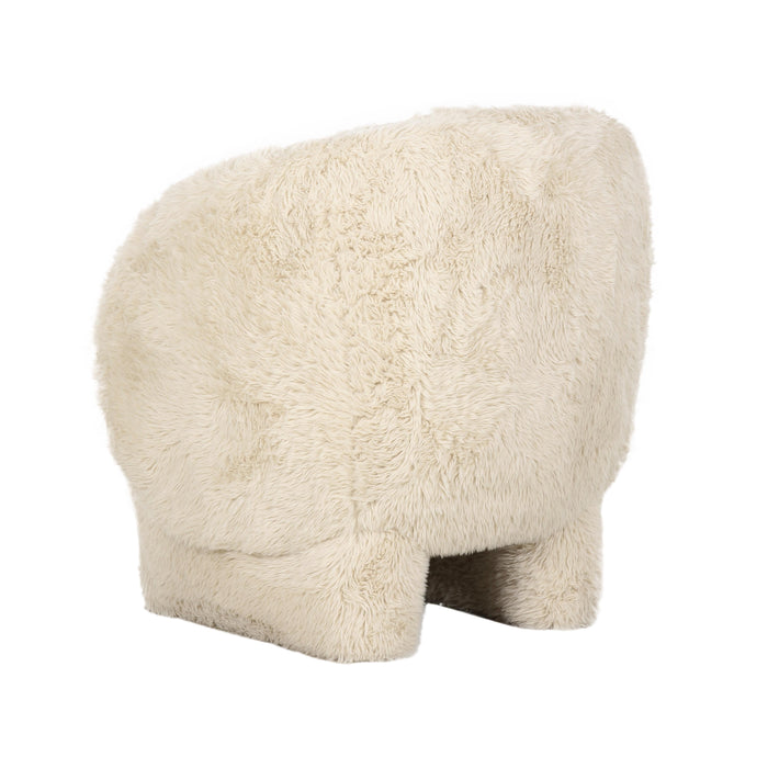 Kiki Natural Vegan Shearling Accent Chair - Home And Beyond