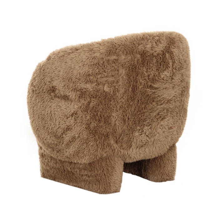 Kiki Dark Taupe Vegan Shearling Accent Chair - Home And Beyond