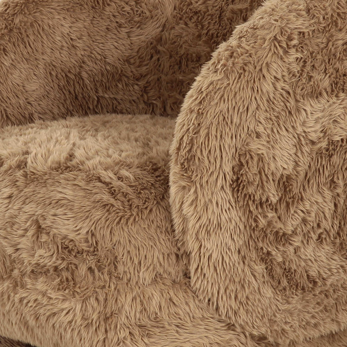 Kiki Dark Taupe Vegan Shearling Accent Chair - Home And Beyond