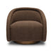 Rory Chocolate Brown Boucle Swivel Chair - Home And Beyond