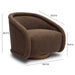 Rory Chocolate Brown Boucle Swivel Chair - Home And Beyond