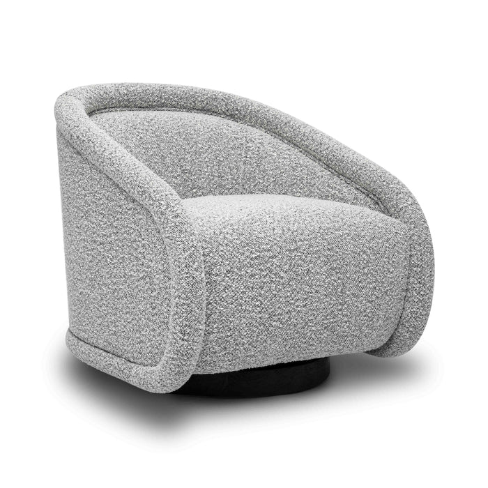 Rory Grey Boucle Swivel Chair - Home And Beyond