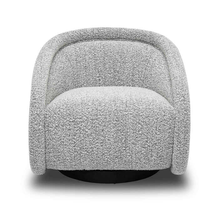 Rory Grey Boucle Swivel Chair - Home And Beyond