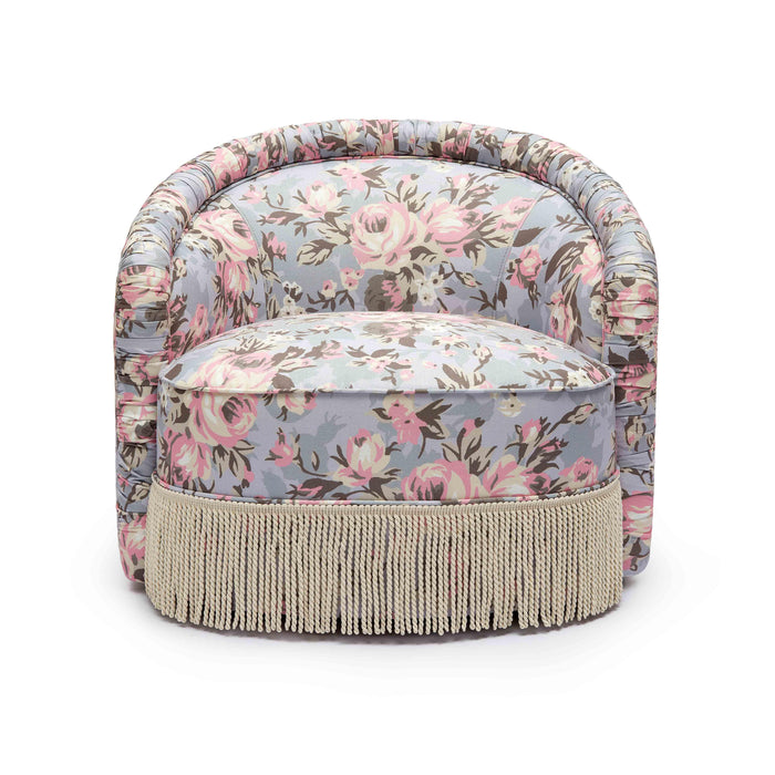 Pamela Spring Floral Print Tasseled Lounge Chair - Home And Beyond