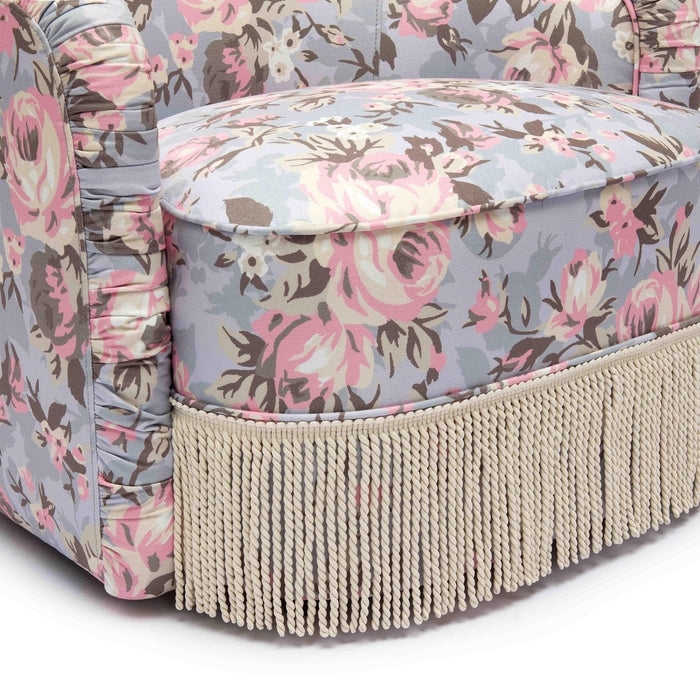 Pamela Spring Floral Print Tasseled Lounge Chair - Home And Beyond