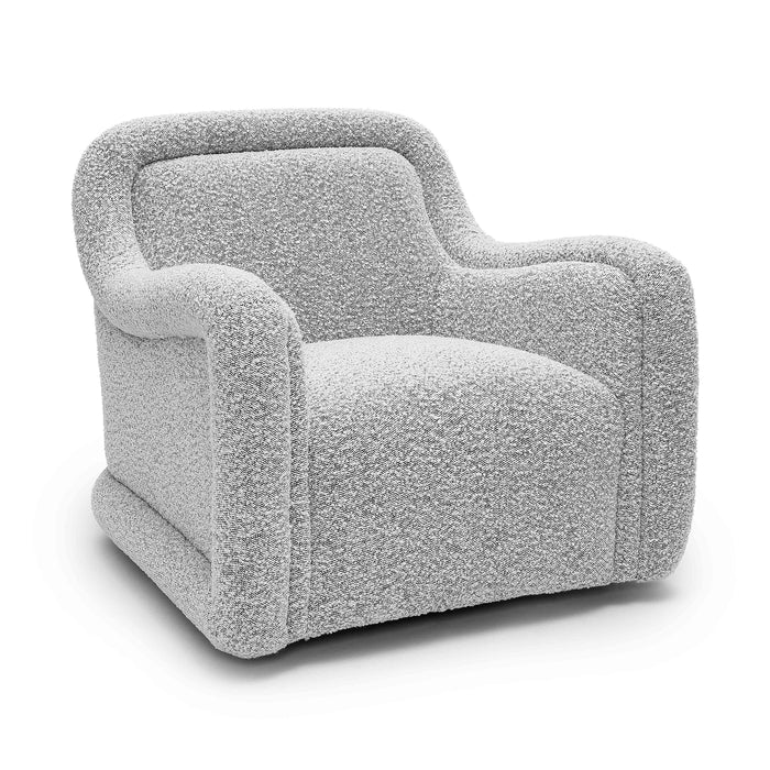 Charli Grey Boucle Swivel Chair - Home And Beyond