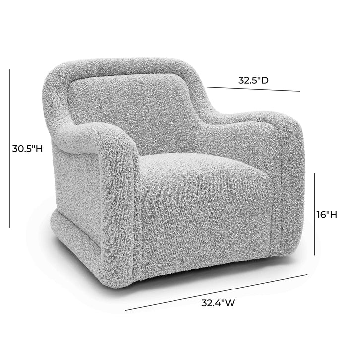 Charli Grey Boucle Swivel Chair - Home And Beyond