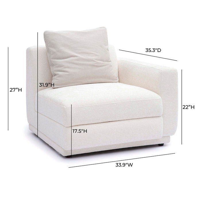 Perry Cream Performance Chenille Modular Corner Chair - Home And Beyond