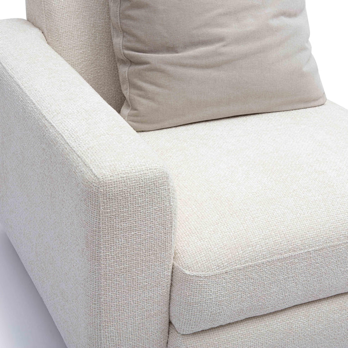 Perry Cream Performance Chenille Modular Corner Chair - Home And Beyond