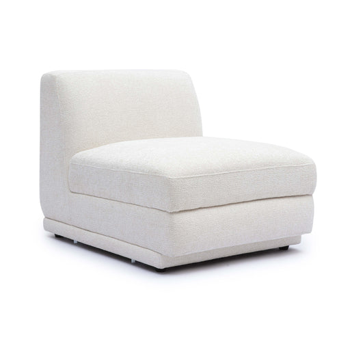 Perry Cream Performance Chenille Modular Armless Chair - Home And Beyond