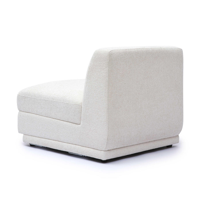 Perry Cream Performance Chenille Modular Armless Chair - Home And Beyond