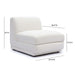 Perry Cream Performance Chenille Modular Armless Chair - Home And Beyond