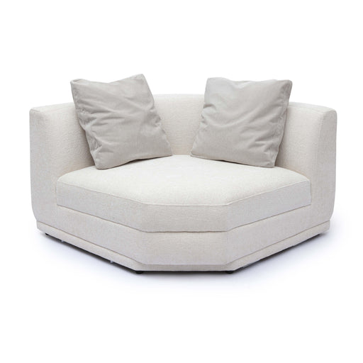 Perry Cream Performance Chenille Modular Wedge Corner Chair - Home And Beyond