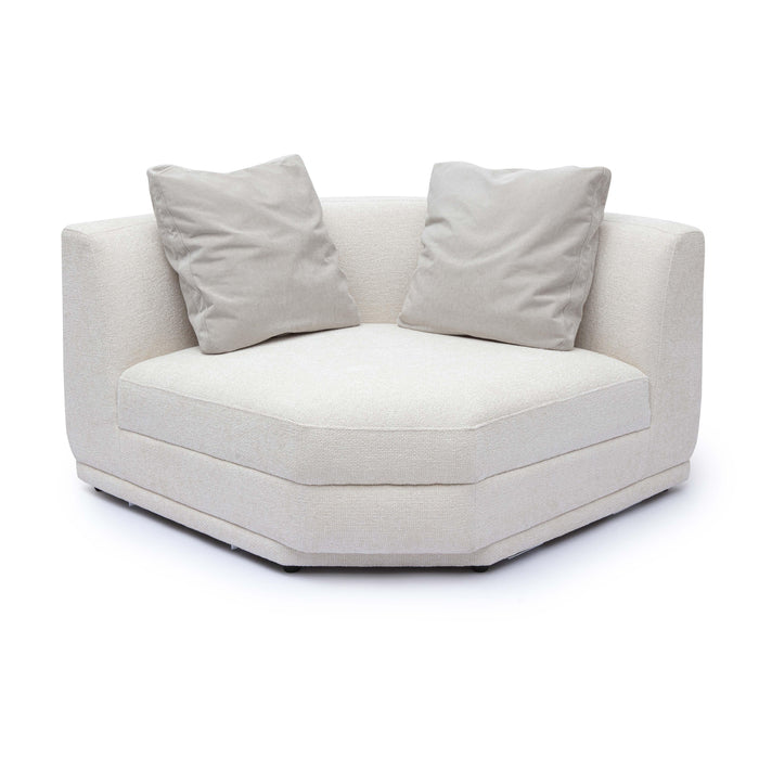 Perry Cream Performance Chenille Modular Wedge Corner Chair - Home And Beyond