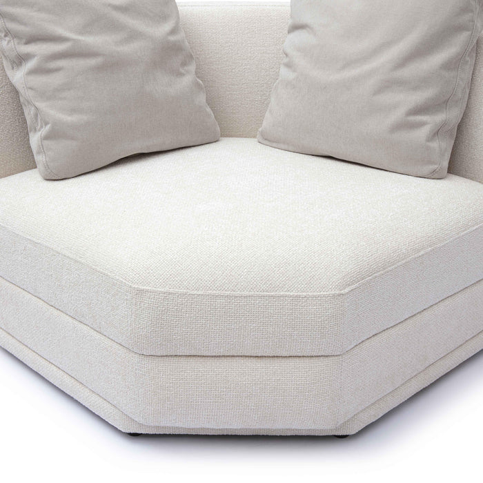 Perry Cream Performance Chenille Modular Wedge Corner Chair - Home And Beyond