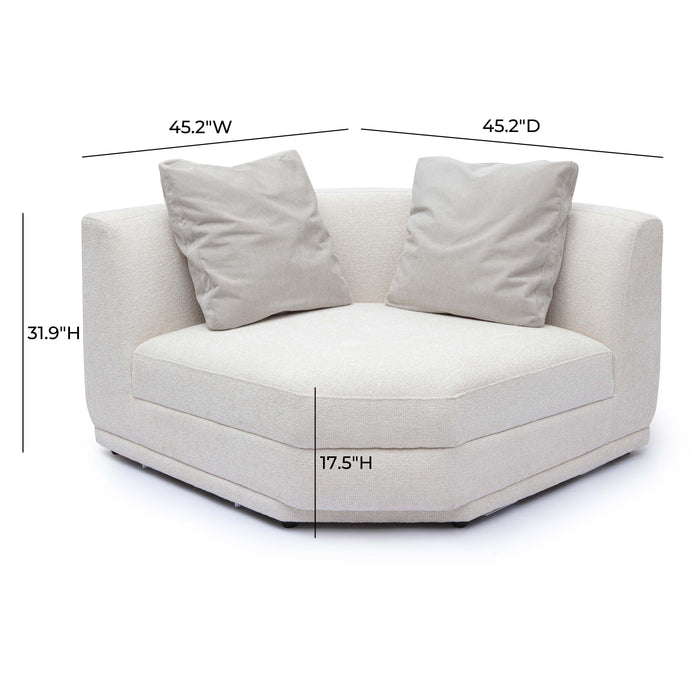 Perry Cream Performance Chenille Modular Wedge Corner Chair - Home And Beyond