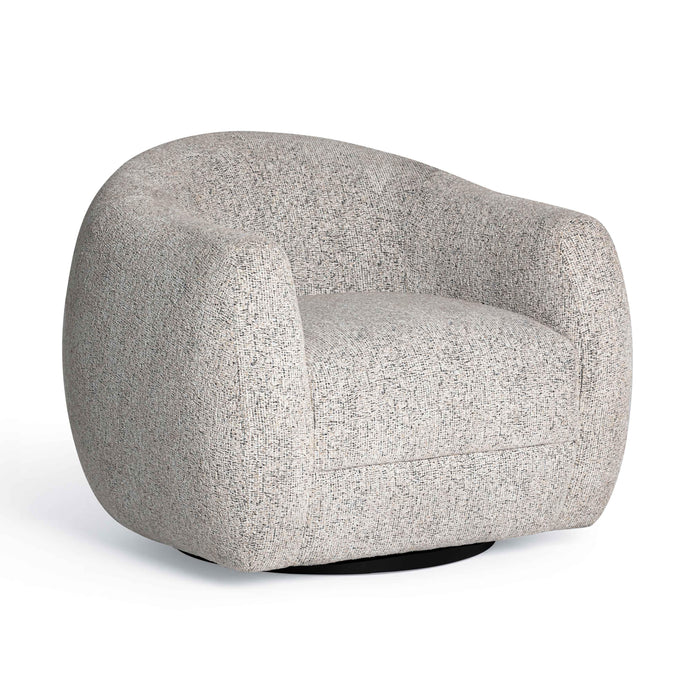 Judy Black and White Woven Performance Fabric Swivel Chair - Home And Beyond