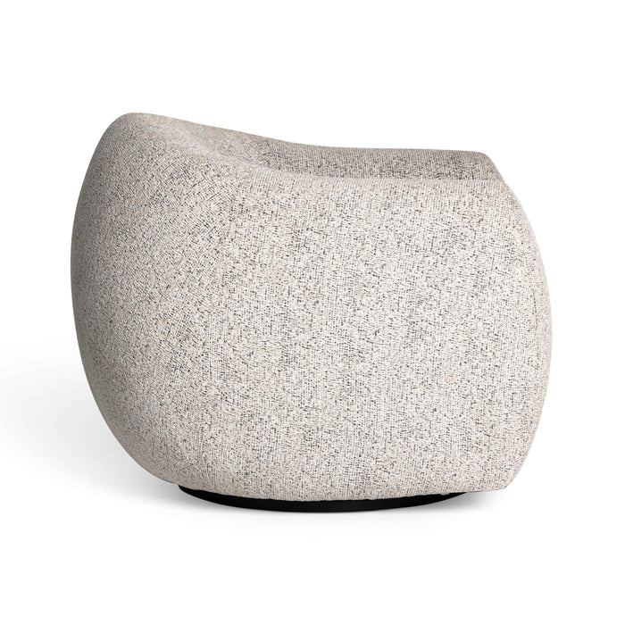 Judy Black and White Woven Performance Fabric Swivel Chair - Home And Beyond