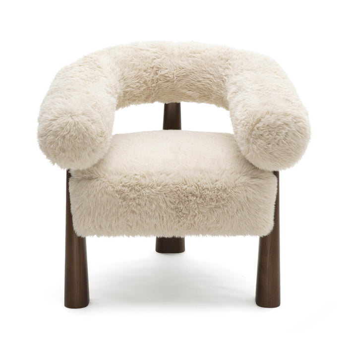 Spara Contract-Grade Straight Vegan Shearling Accent Chair - Home And Beyond
