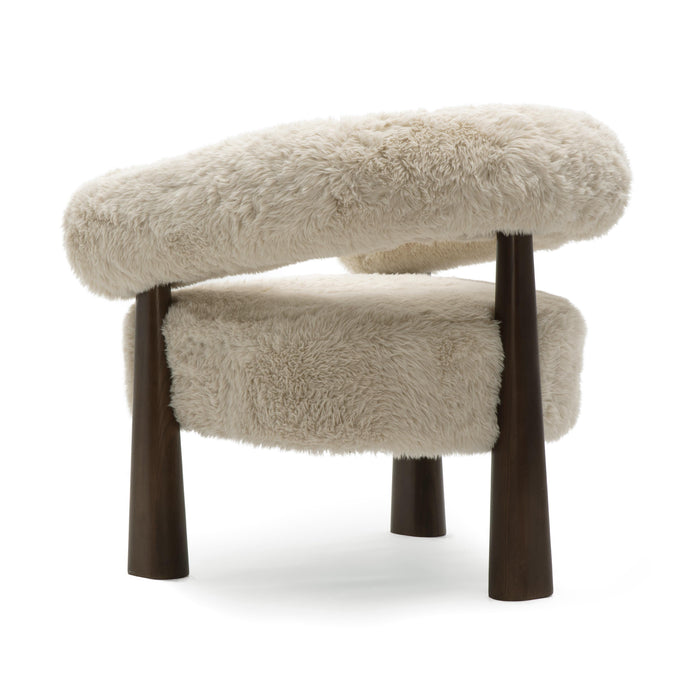 Spara Contract-Grade Straight Vegan Shearling Accent Chair - Home And Beyond