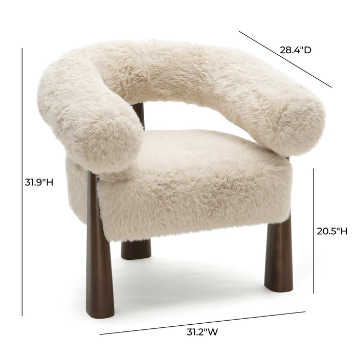Spara Contract-Grade Straight Vegan Shearling Accent Chair - Home And Beyond
