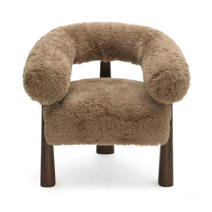 Spara Contract-Grade Straight Vegan Shearling Accent Chair - Home And Beyond