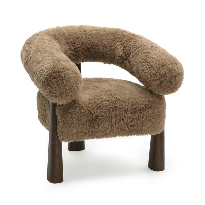 Spara Contract-Grade Straight Vegan Shearling Accent Chair - Home And Beyond