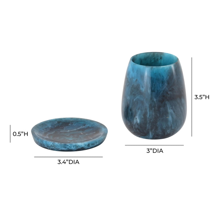 Rounded Blue Swirl Resin Kiddush Cup - Home And Beyond