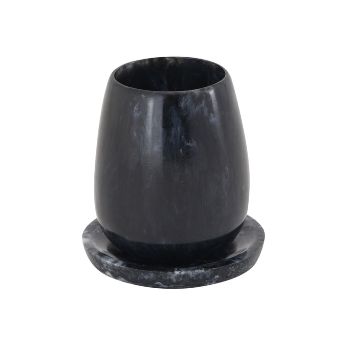 Rounded Black Swirl Resin Kiddush Cup - Home And Beyond