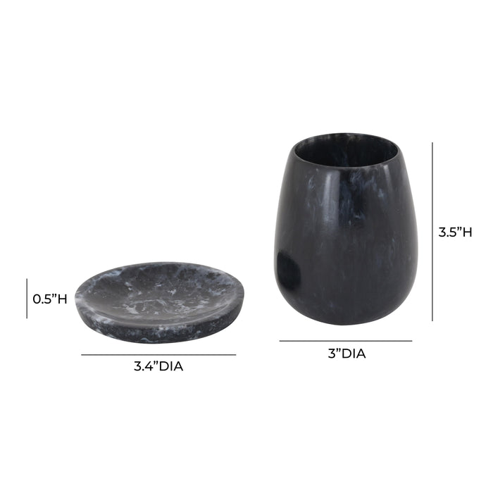 Rounded Black Swirl Resin Kiddush Cup - Home And Beyond