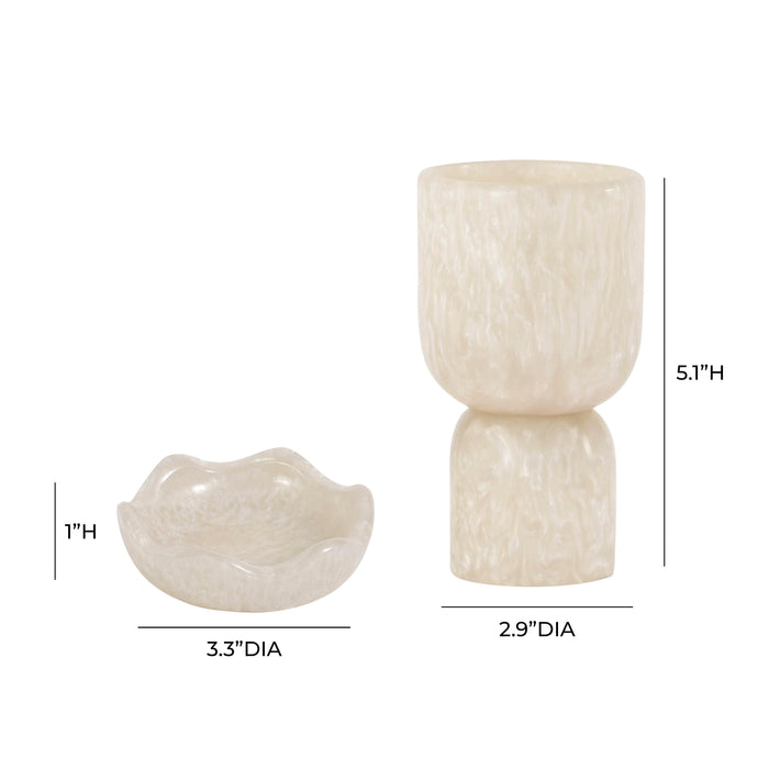 Platform Tan Swirl Resin Kiddush Cup - Home And Beyond