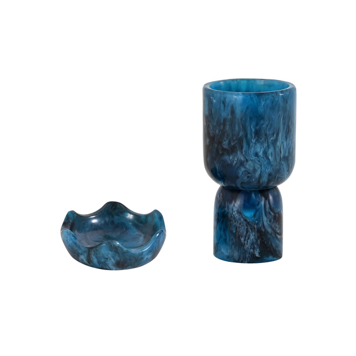 Platform Blue Swirl Resin Kiddush Cup - Home And Beyond