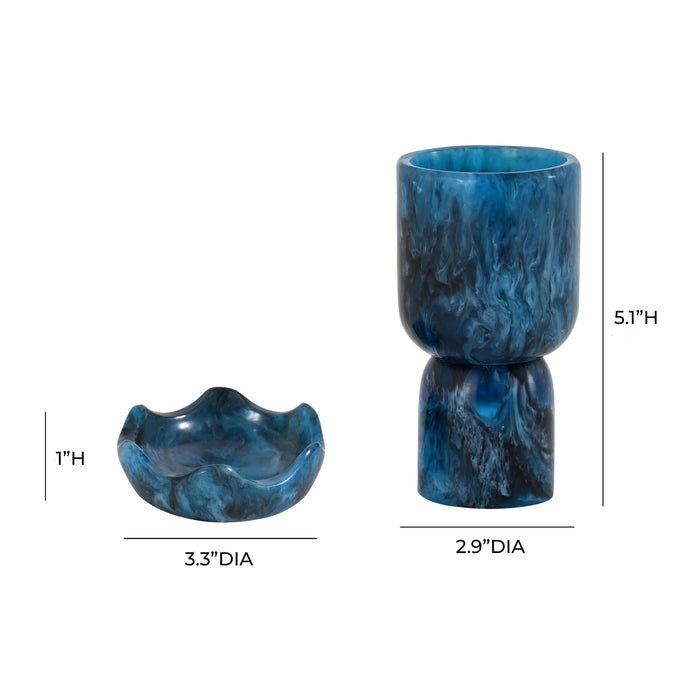 Platform Blue Swirl Resin Kiddush Cup - Home And Beyond