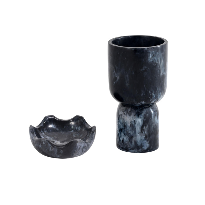 Platform Black Swirl Resin Kiddush Cup - Home And Beyond