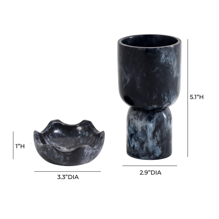 Platform Black Swirl Resin Kiddush Cup - Home And Beyond