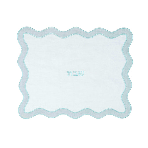 TOV Sea Blue Wavy Challah Cover - Home And Beyond