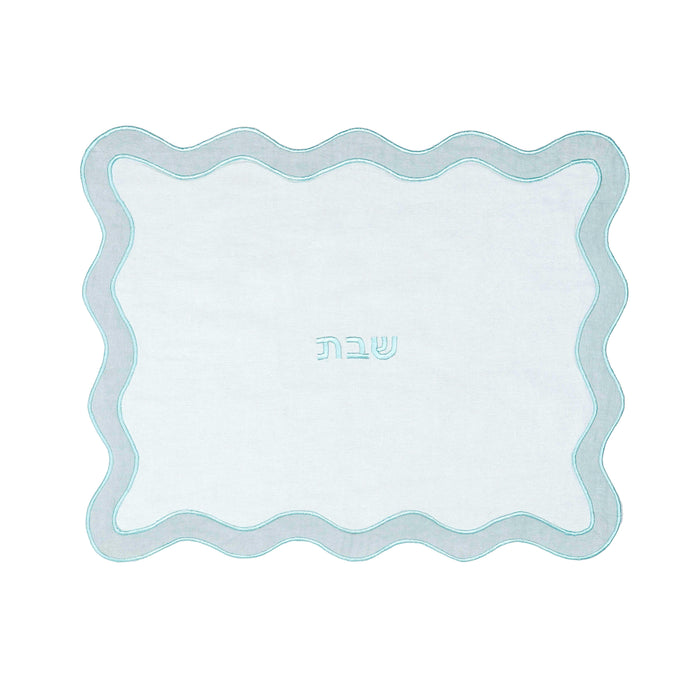 TOV Sea Blue Wavy Challah Cover - Home And Beyond