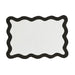 Scalloped Edge Black and White Cotton Placemat - Set of 4 - Home And Beyond
