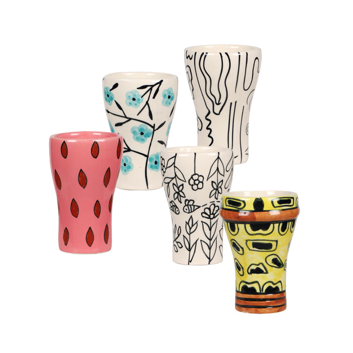 Velma Collection - Set of all 5 Ceramic Glasses - Home And Beyond