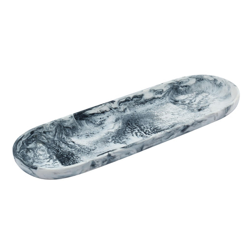 Mera Black &amp; White Long Resin Serving Platter - Home And Beyond