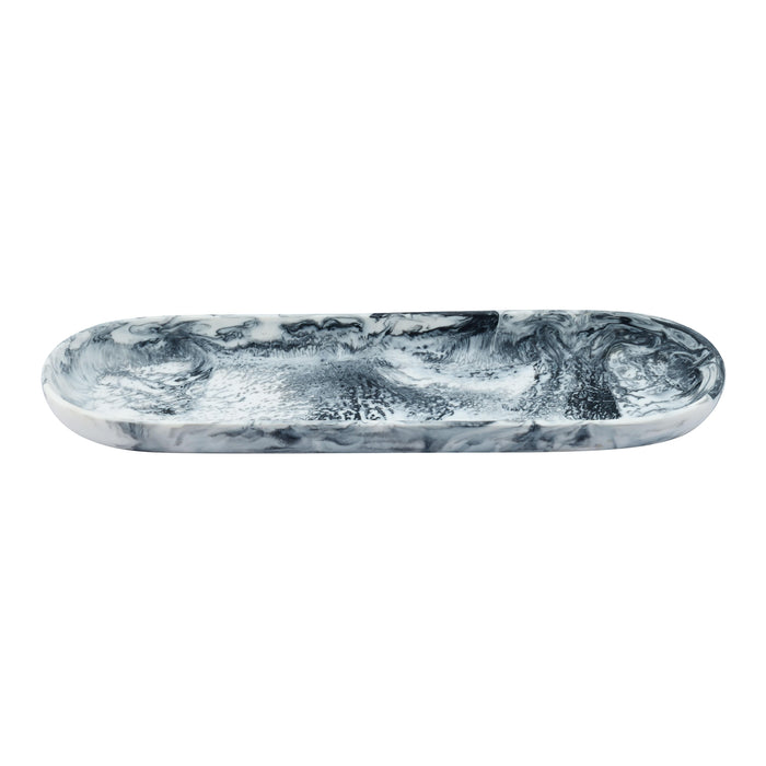 Mera Black &amp; White Long Resin Serving Platter - Home And Beyond