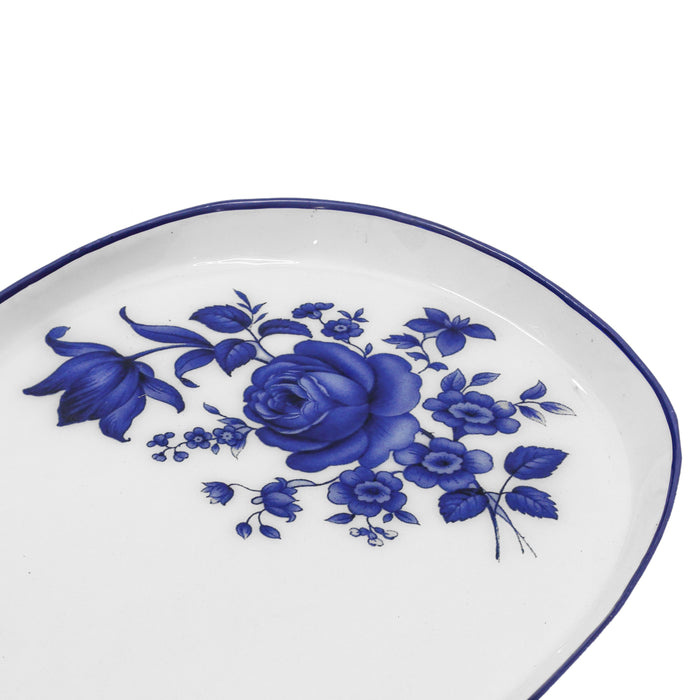 Cottage China Blue &amp; White Serving Tray - Home And Beyond