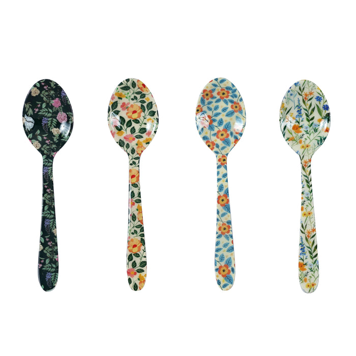 Planted Tea Spoons in Mixed Garden Prints - Set of 4 - Home And Beyond