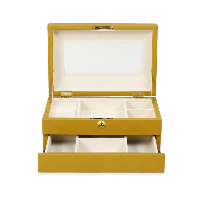 Knox Mustard Yellow Vegan Leather Contract-Grade Jewelry Box - Home And Beyond