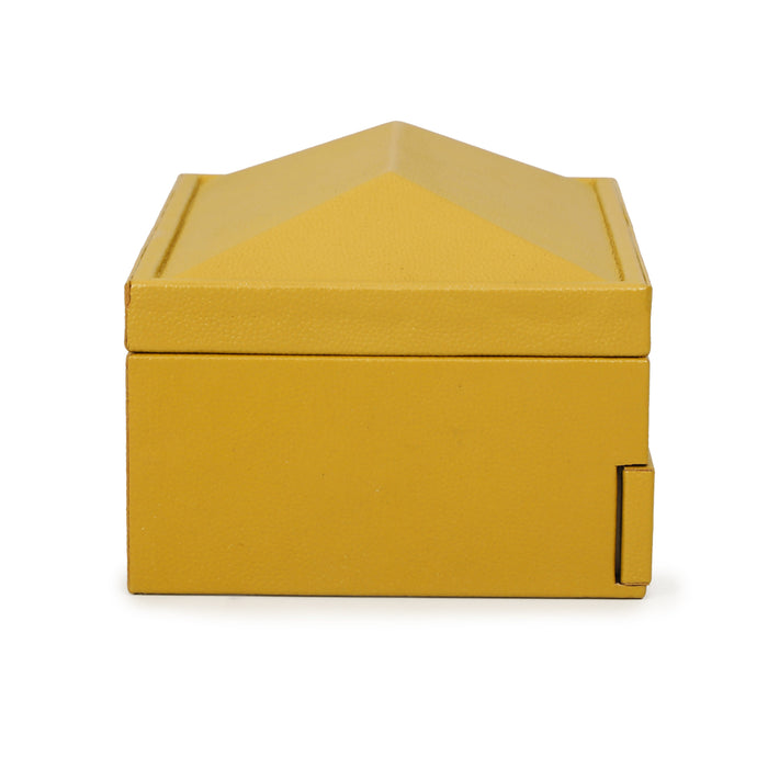 Knox Mustard Yellow Vegan Leather Contract-Grade Jewelry Box - Home And Beyond
