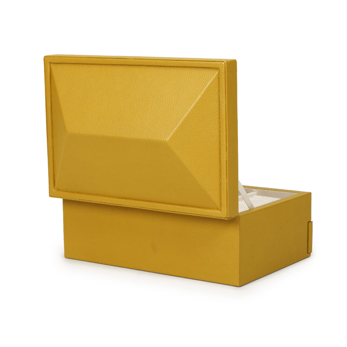 Knox Mustard Yellow Vegan Leather Contract-Grade Jewelry Box - Home And Beyond