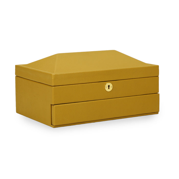 Knox Mustard Yellow Vegan Leather Contract-Grade Jewelry Box - Home And Beyond