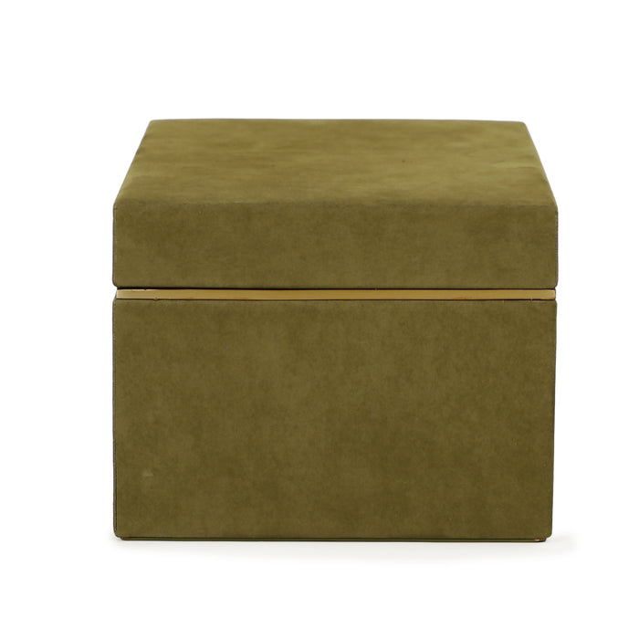 Pisa Green Vegan Suede Contract-Grade Storage Box - Home And Beyond